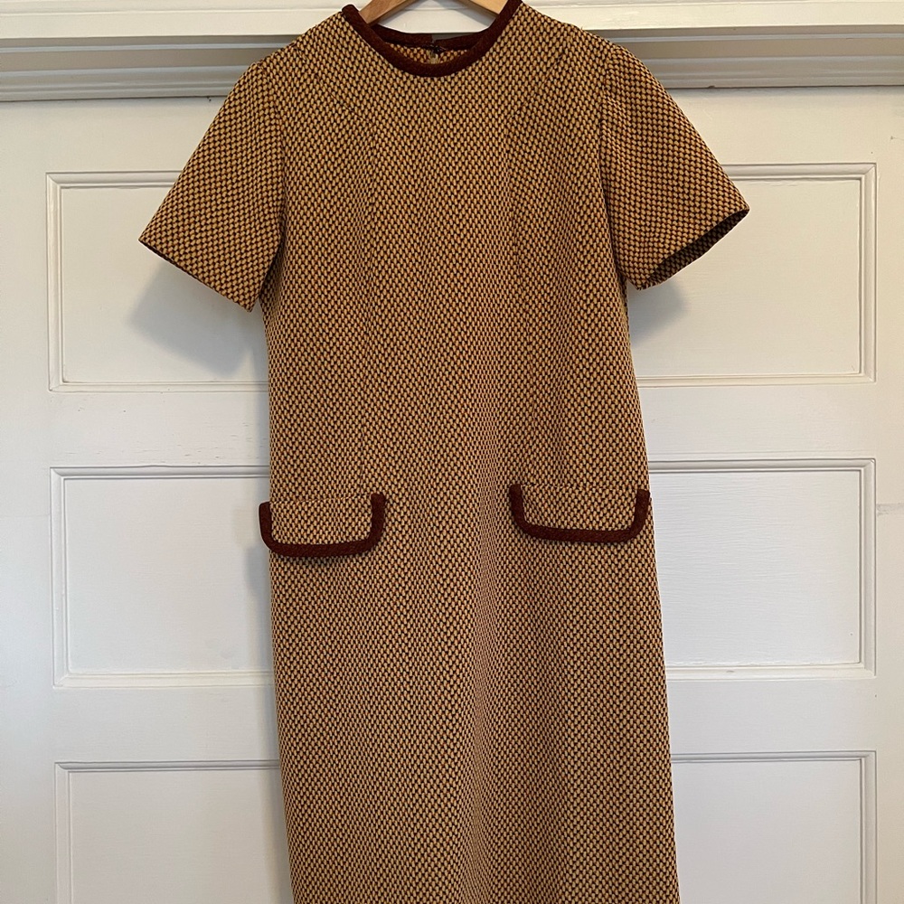 Vintage Handmade Geometric Print Dress